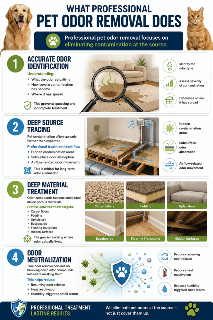infograph showing what professional odor removal does.